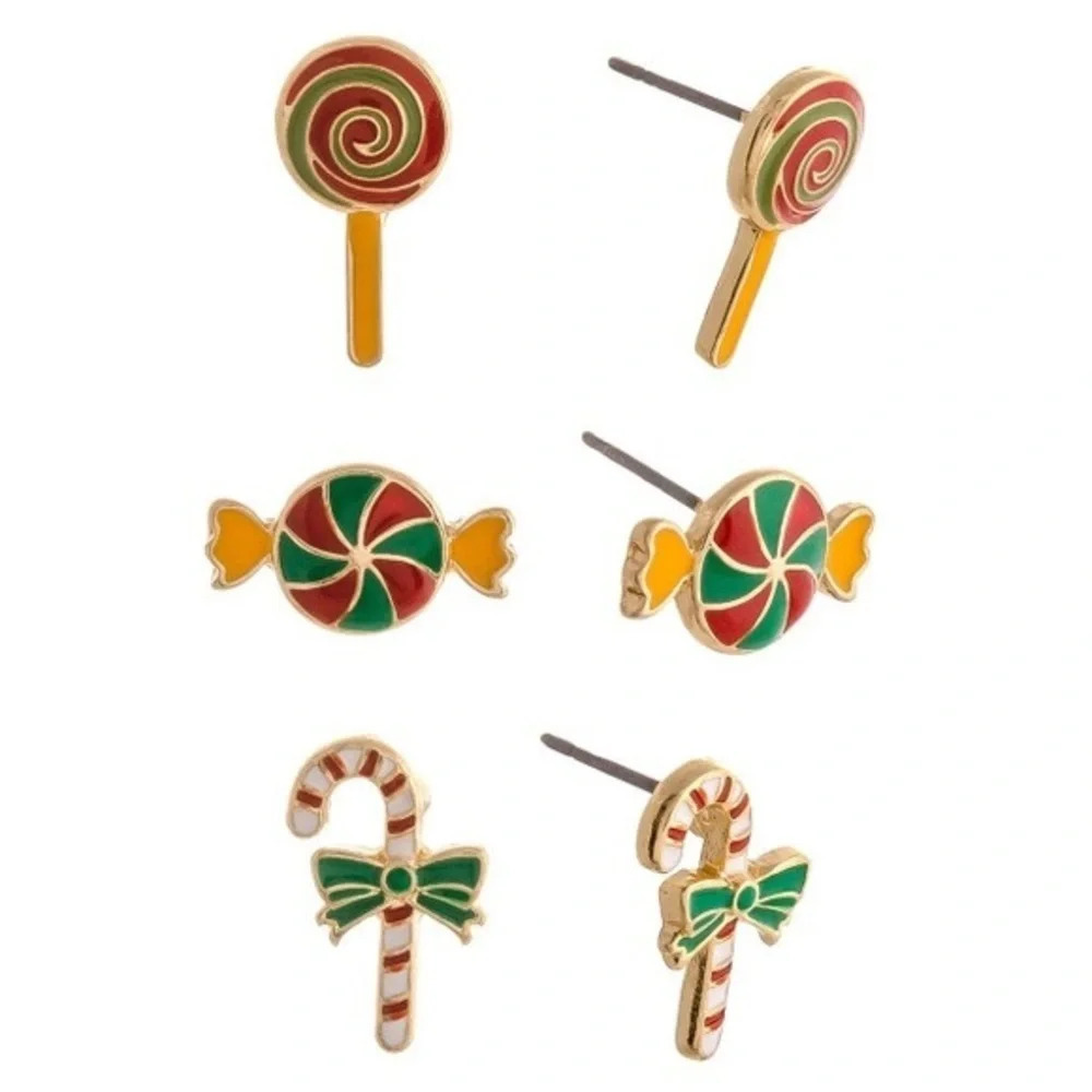 Boutique NWT Christmas holiday Candy stud earring set